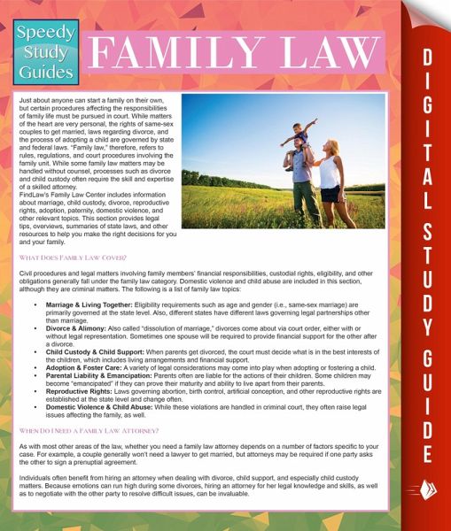 Family Law (Speedy Study Guides) (eBook, ePUB) Family Law (Speedy Study Guides) (eBook, ePUB)