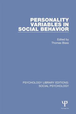 Cover Personality Variables in Social Behavior (eBook, ePUB)