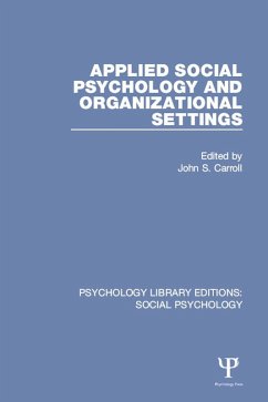 Applied Social Psychology and Organizational Settings (eBook, ePUB)