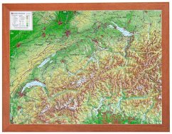 Schweiz, Reliefkarte, mit Holzrahmen. Switzerland - Markgraf, André; Engelhardt, Mario