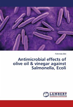 Antimicrobial effects of olive oil & vinegar against Salmonella, Ecoli