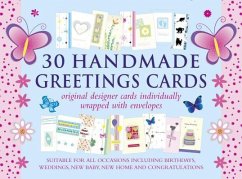 30 Handmade Greetings Cards (Blue/Pink Box): Original Designer Cards Individually Warpped with Envelopes (Boxed Set) - Peony Press