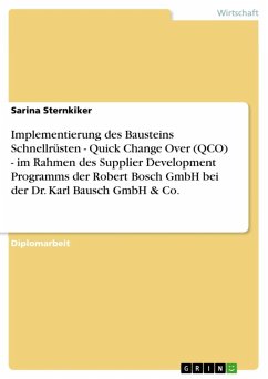 Implementierung des Bausteins Schnellrüsten - Quick Change Over (QCO) - im Rahmen des Supplier Development Programms der Robert Bosch GmbH bei der Dr. Karl Bausch GmbH & Co. (eBook, ePUB) - Sternkiker, Sarina