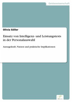 Einsatz von Intelligenz- und Leistungstests in der Personalauswahl (eBook, PDF) Cover Einsatz von Intelligenz- und Leistungstests in der Personalauswahl (eBook, PDF)