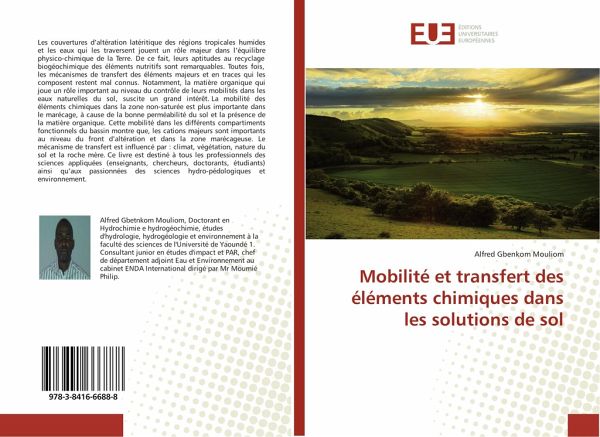 Mobilité et transfert des éléments chimiques dans les solutions de sol Mobilité et transfert des éléments chimiques dans les solutions de sol