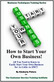 How to Start Your Own Business! (Business Techniques Training Series) (eBook, ePUB)