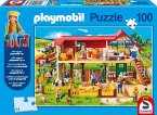 Schmidt 56163 - Playmobil, Bauernhof, 100 Teile, Klassische Puzzle