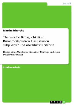 Thermische Behaglichkeit an Büroarbeitsplätzen. Das Erfassen subjektiver und objektiver Kriterien - Schorcht, Martin