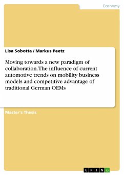 Moving towards a new paradigm of collaboration. The influence of current automotive trends on mobility business models and competitive advantage of traditional German OEMs - Peetz, Markus;Sobotta, Lisa