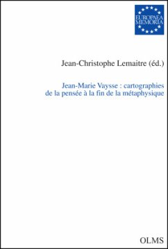 Cover Jean-Marie Vaysse: cartographies de la pensée à la fin de la métaphysique
