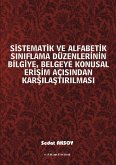 Sistematik ve Alfabetik Siniflama Duzenlerinin Bilgiye, Belgeye Konusal Erisim Acisindan Karsilastirilmasi