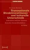 Transnationale Direktinvestitionen und kulturelle Unterschiede (eBook, PDF)