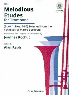 Melodious Etudes vol.1 (nos.1-60) (+MP3-CD) for trombone with printable PDF-files/piano accompaniments