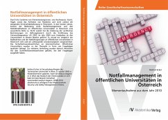 Notfallmanagement in öffentlichen Universitäten in Österreich - Ecker, Helmut