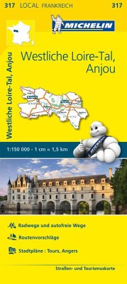 Michelin Karte Westliche Loire-Tal, Anjou. Indre-et-Loire, Maine-et-Loire