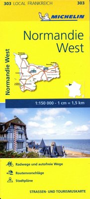 Michelin Karte Normandie West. Calvados, Manche