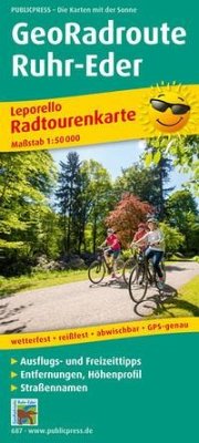 Cover PublicPress Leporello Radtourenkarte GeoRadroute Ruhr-Eder