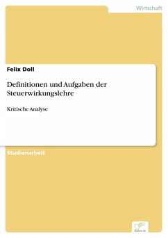 Cover Definitionen und Aufgaben der Steuerwirkungslehre (eBook, PDF)