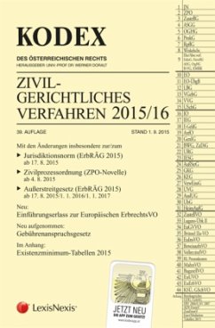 Cover Kodex Zivilgerichtliches Verfahren 2015/16