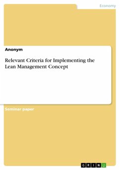 Relevant Criteria for Implementing the Lean Management Concept (eBook, ePUB)