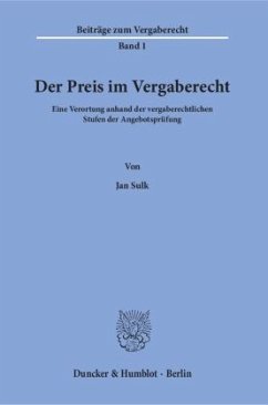 Der Preis im Vergaberecht - Sulk, Jan