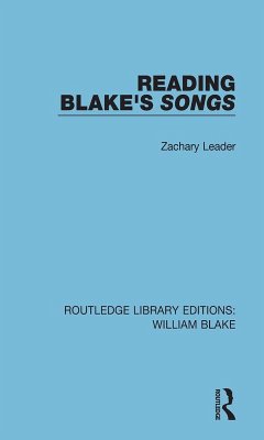 Reading Blake's Songs (eBook, ePUB) - Leader, Zachary