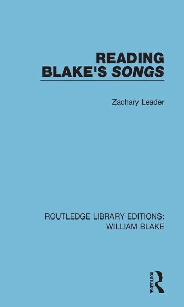 Reading Blake's Songs (eBook, ePUB)