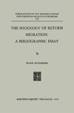 The Sociology of Return Migration: A Bibliographic Essay (eBook, PDF) - Bovenkerk, Frank