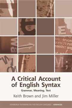 A Critical Account of English Syntax - Brown, Keith; Miller, Jim