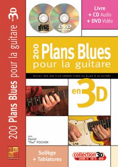 Cover 200 Plans Blues en 3D (+CD + DVD): pour guitare/tab