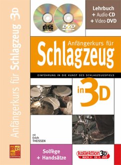 Cover Anfängerkurs für Schlagzeug in 3D (+CD +DVD) für Schlagzeug (dt)