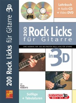 Cover 200 Rock Licks in 3D (+CD +DVD): für Gitarre (dt) Tabulaturen