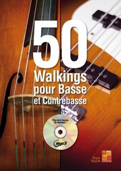 Cover Bruno Tauzin, 50 Walkings pour Basse et Contrebasse Bass Bass Guitar Buch + CD