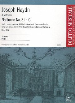 Notturno G-Dur Nr.8 Hob.II:27 für 2 Liren (Altblockflöten) und Kammerorchester Stimmensatz