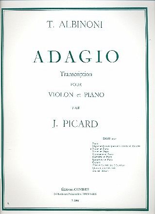 Adagio sol mineur pour violon et piano