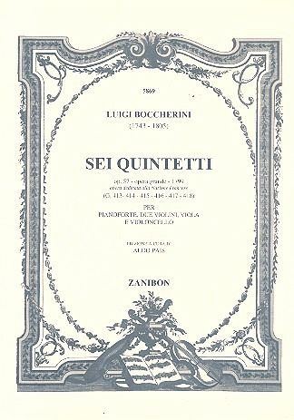6 Quintetti op.57 für Klavier und Streichquartett Partitur (= Klavierstimme)