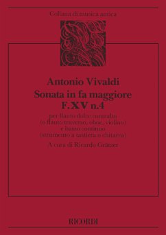 Sonate F-Dur F.XV,4 für Altblockflöte (Flöte/Oboe/Violine) und Bc Partitur und Stimmen