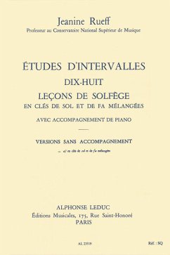 Cover RUEFF ETUDES D'INTERVALLES 18 LECONS DE SOLFEGE 2 CLES VERSION A SANS ACCT