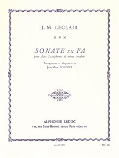 Cover Sonata fa majeur pour 2 saxophones de meme tonalité