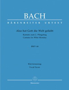 Cover Also hat Gott die Welt Kantate Nr.68 BWV68 Klavierauszug