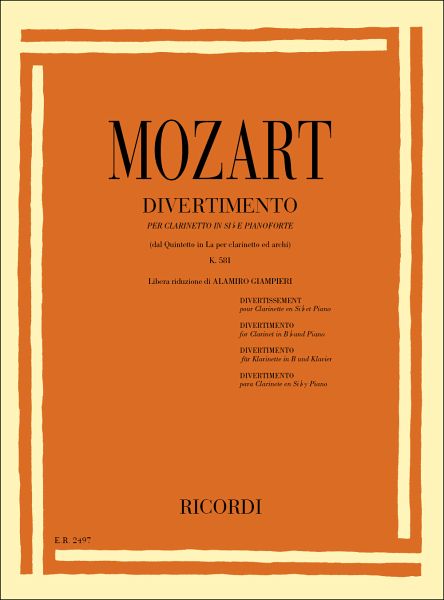 Divertimento per clarinetto in si bemol e pianoforte KV581