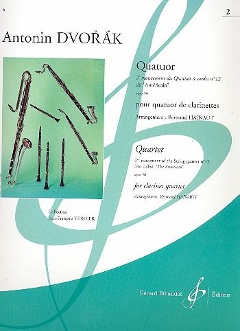 Quatuor ŕ cordes no.12 op.96 (2e movement) pour 3 clarinettes et clarinette basse partition et parties