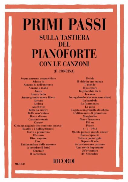 Primi passi sulla tastiera del pianoforte con le canzoni Primi passi sulla tastiera del pianoforte con le canzoni