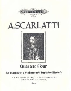 Cover Quartett F-Dur für Blockflöte, 2 Violinen und Bc Partitur und 4 Stimmen