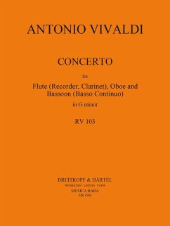 Cover Konzert g-Moll RV103 für Altblockflöte, Oboe und Fagott Partitur und Stimmen