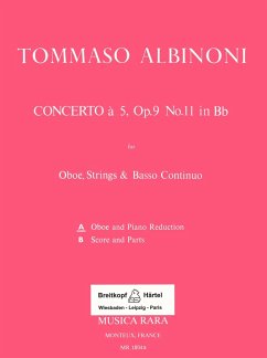 Cover MR1804 T.Albinoni, Concerto a 5 in B op.9/11 für Oboe und Klavier