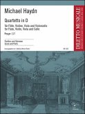 Quartett D-Dur Perger117 für Flöte, Violine, Viola und Violoncello, Partitur und Stimmen