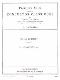 Cover BERIOT DE./CATHERINE PREMIER SOLO EXTRAIT CONCERTO N07 OP73 VIOLON ET PIANO