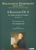 6 Sonaten op.5 H109-114 Band 2 (Nr.4-6) für Violine und Bc Partitur und Stimmen (Bc ausgesetzt)