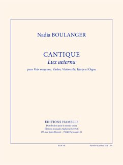 Cantique Lux aeterna pour voix moyenne, violon, violoncelle, harpe et orgue partition et parties